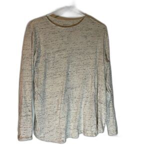 Pure Jill Shirttail Tee Lt Gray Heather Normcore Casual Long Sleeve Tee Sz M